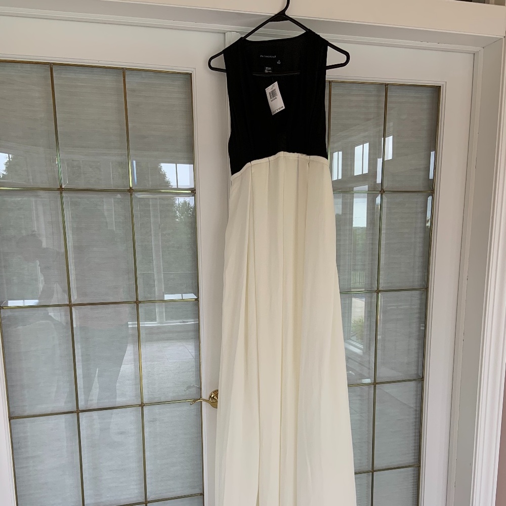 Olivaceous Black and Ivory Dress